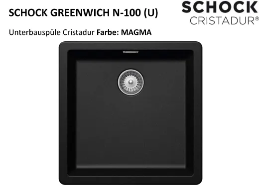 SCHOCK Kchensple Greenwich N-100-U Cristadur Nano-Granitsple / Unterbausple mit Drehexcenter
