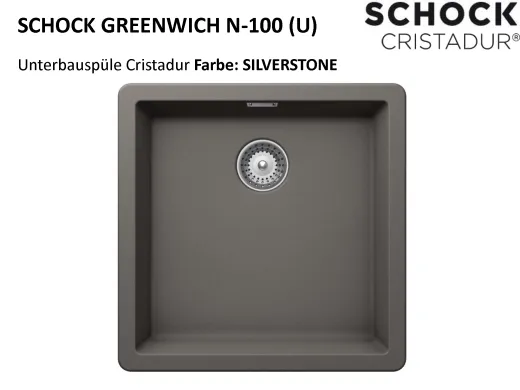 SCHOCK Kchensple Greenwich N-100-U Cristadur Nano-Granitsple / Unterbausple mit Drehexcenter