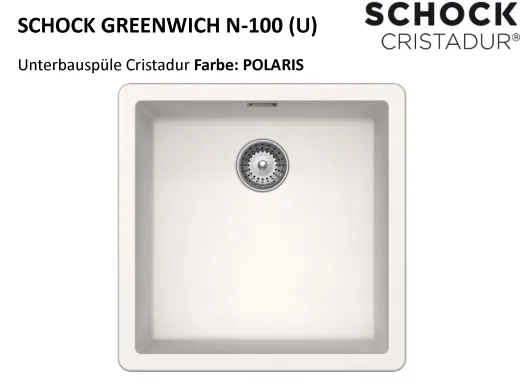 SCHOCK Kchensple Greenwich N-100-U Cristadur Nano-Granitsple / Unterbausple mit Drehexcenter