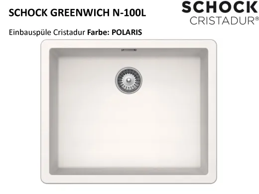 ❎ SCHOCK Kchensple Greenwich N-100L Cristadur Nano-Granitsple / Einbausple mit Drehexcenter
