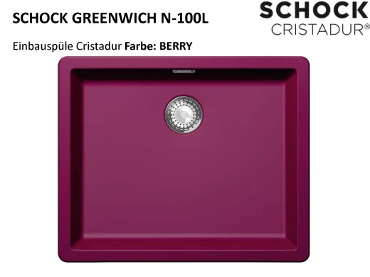 ❎ SCHOCK Kchensple Greenwich N-100L Cristadur Nano-Granitsple / Einbausple mit Drehexcenter