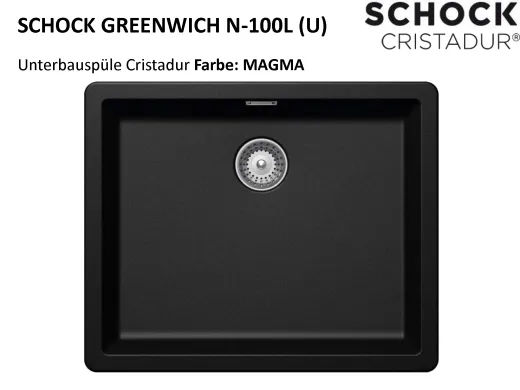 ❎ SCHOCK Kchensple Greenwich N-100L-U Cristadur Nano-Granitsple / Unterbausple mit Drehexcenter