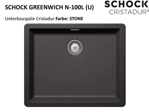 ❎ SCHOCK Kchensple Greenwich N-100L-U Cristadur Nano-Granitsple / Unterbausple mit Drehexcenter