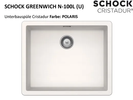 ❎ SCHOCK Kchensple Greenwich N-100L-U Cristadur Nano-Granitsple / Unterbausple mit Drehexcenter