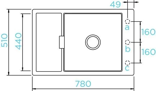 ❎*SCHOCK Kchensple Mono D-100XS Cristadur Nano-Granitsple / Einbausple mit Drehexcenter