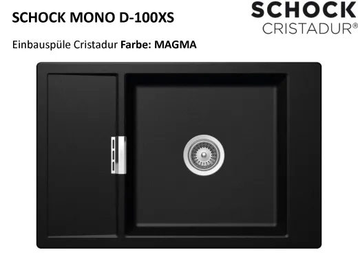 ❎*SCHOCK Kchensple Mono D-100XS Cristadur Nano-Granitsple / Einbausple mit Drehexcenter