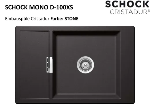 ❎*SCHOCK Kchensple Mono D-100XS Cristadur Nano-Granitsple / Einbausple mit Drehexcenter