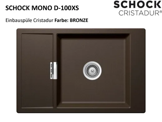 ❎*SCHOCK Kchensple Mono D-100XS Cristadur Nano-Granitsple / Einbausple mit Drehexcenter