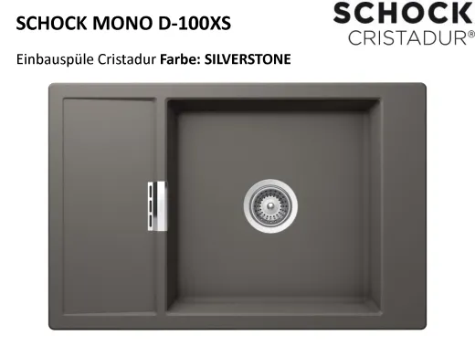 ❎*SCHOCK Kchensple Mono D-100XS Cristadur Nano-Granitsple / Einbausple mit Drehexcenter