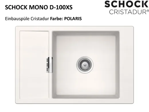 ❎*SCHOCK Kchensple Mono D-100XS Cristadur Nano-Granitsple / Einbausple mit Drehexcenter