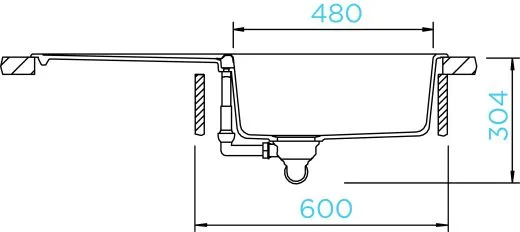 SCHOCK Kchensple Mono D-100L Cristadur Nano-Granitsple / Einbausple mit Drehexcenter