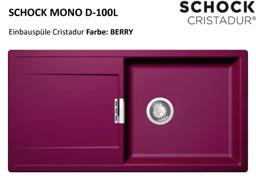 SCHOCK Kchensple Mono D-100L Cristadur Nano-Granitsple / Einbausple mit Drehexcenter