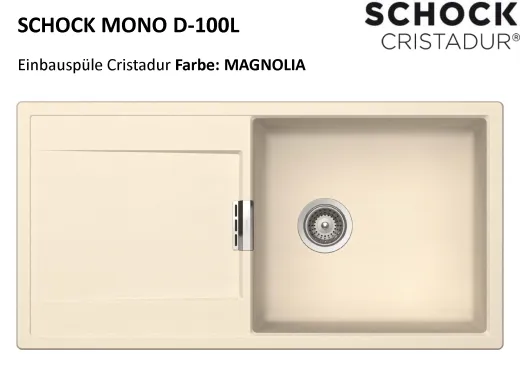 SCHOCK K�chensp�le Mono D-100L Cristadur� Nano-Granitsp�le / Einbausp�le mit Drehexcenter