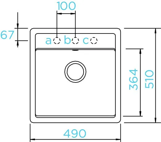 SCHOCK Kchensple Mono N-100S Cristadur Nano-Granitsple / Einbausple mit Drehexcenter