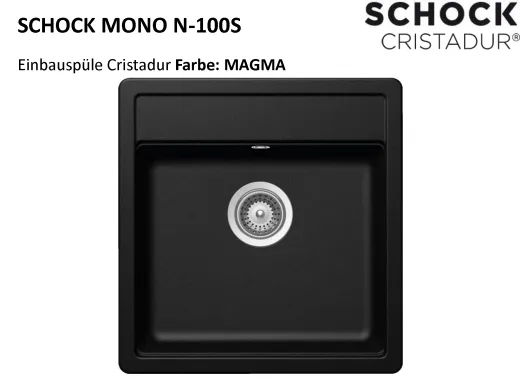 SCHOCK Kchensple Mono N-100S Cristadur Nano-Granitsple / Einbausple mit Drehexcenter