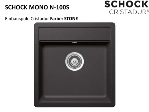 SCHOCK Kchensple Mono N-100S Cristadur Nano-Granitsple / Einbausple mit Drehexcenter