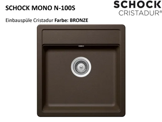 SCHOCK Kchensple Mono N-100S Cristadur Nano-Granitsple / Einbausple mit Drehexcenter