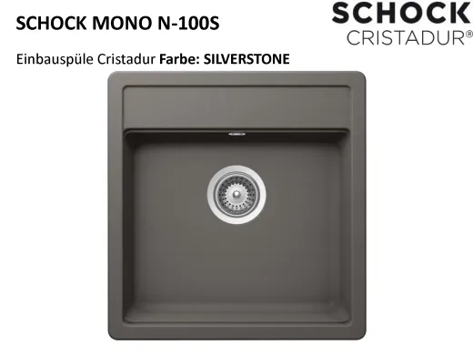 SCHOCK Kchensple Mono N-100S Cristadur Nano-Granitsple / Einbausple mit Drehexcenter