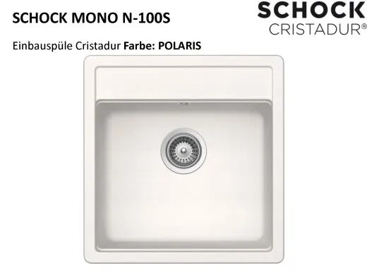 SCHOCK Kchensple Mono N-100S Cristadur Nano-Granitsple / Einbausple mit Drehexcenter