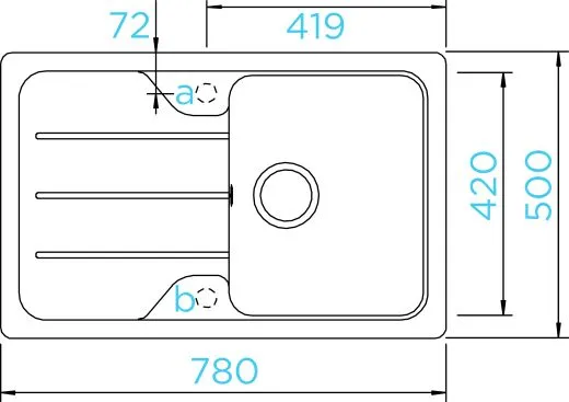 SCHOCK Kchensple Formhaus D-100S Cristalite Granitsple / Einbausple Basic Line mit Drehexcenter