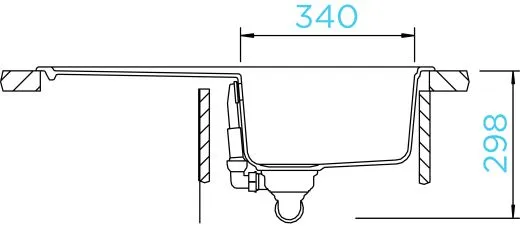SCHOCK Kchensple Formhaus D-100S Cristalite Granitsple / Einbausple Basic Line mit Drehexcenter