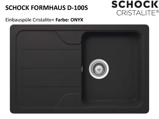 SCHOCK Kchensple Formhaus D-100S Cristalite Granitsple / Einbausple Basic Line mit Drehexcenter
