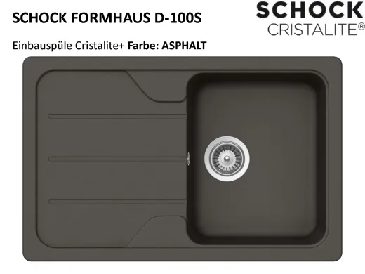 SCHOCK Kchensple Formhaus D-100S Cristalite Granitsple / Einbausple Basic Line mit Drehexcenter