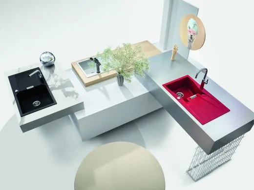 SCHOCK Kchensple Manhattan D-100L Cristalite Granitsple / Einbausple Basic Line mit Drehexcenter