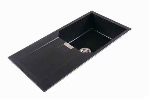 SCHOCK Kchensple Manhattan D-100L Cristalite Granitsple / Einbausple Basic Line mit Drehexcenter