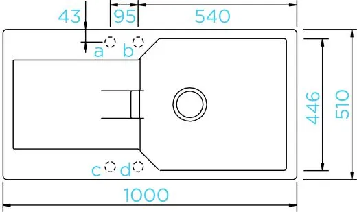 SCHOCK Kchensple Manhattan D-100L Cristalite Granitsple / Einbausple Basic Line mit Drehexcenter