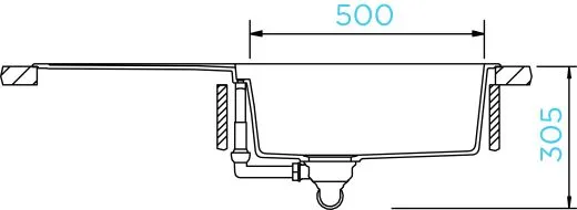 SCHOCK Kchensple Manhattan D-100L Cristalite Granitsple / Einbausple Basic Line mit Drehexcenter
