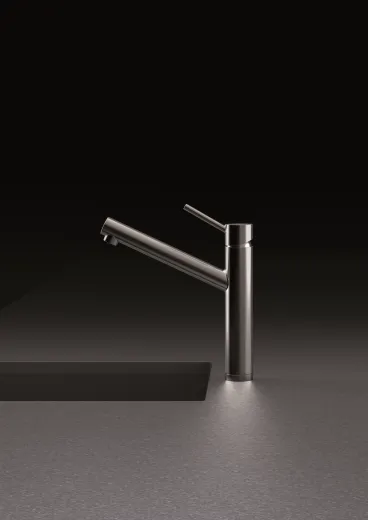 SCHOCK Kchenarmatur Altos EDM Einhebelmischer Edelstahl massiv mit Festauslauf 360 schwenkbarer Auslauf