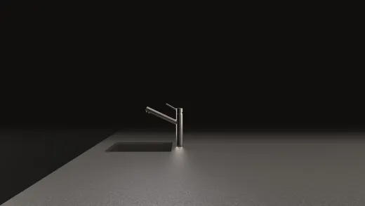 SCHOCK Kchenarmatur Altos EDM Einhebelmischer Edelstahl massiv mit Festauslauf Niederdruck 360 schwenkbar