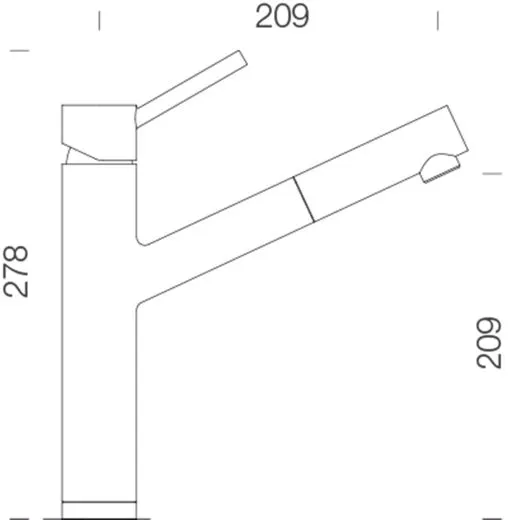 SCHOCK Kchenarmatur Altos EDM-SB Einhebelmischer Edelstahl massiv mit Zugauslauf 120 schwenkbarer Auslauf