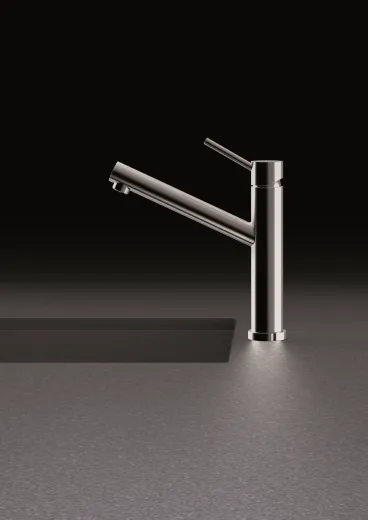 SCHOCK Kchenarmatur Altos-W EDM Einhebelmischer Edelstahl massiv mit Festauslauf Vorfenstermontage
