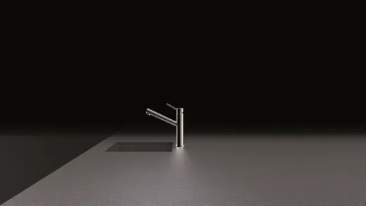 SCHOCK Kchenarmatur Altos-W EDM Einhebelmischer Edelstahl massiv mit Festauslauf Vorfenstermontage