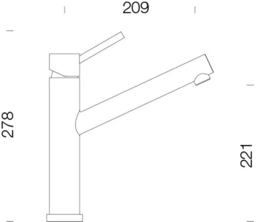 SCHOCK Kchenarmatur Altos-W EDM Einhebelmischer Edelstahl massiv mit Festauslauf Vorfenstermontage