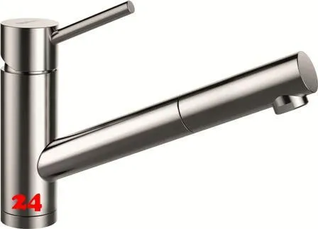 SCHOCK Kchenarmatur Altos-S EDM Einhebelmischer Edelstahl massiv mit Zugauslauf 120 schwenkbarer Auslauf