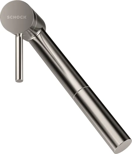 SCHOCK Kchenarmatur Altos-S EDM Einhebelmischer Edelstahl massiv mit Zugauslauf 120 schwenkbarer Auslauf