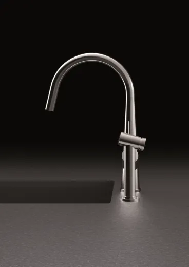 SCHOCK Kchenarmatur Conos Pro EDM Einhebelmischer Edelstahl massiv mit Festauslauf und separater Brause