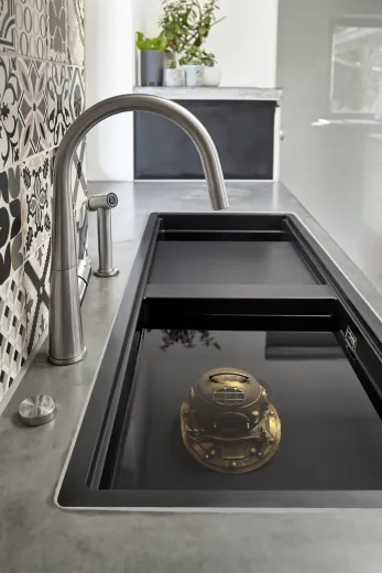 SCHOCK Kchenarmatur Conos Pro EDM Einhebelmischer Edelstahl massiv mit Festauslauf und separater Brause