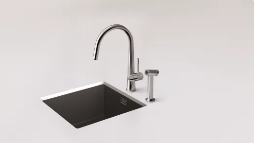 SCHOCK Kchenarmatur Conos Pro EDM Einhebelmischer Edelstahl massiv mit Festauslauf und separater Brause