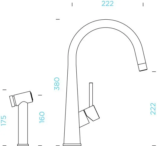 SCHOCK Kchenarmatur Conos Pro EDM Einhebelmischer Edelstahl massiv mit Festauslauf und separater Brause
