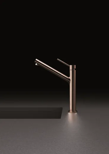 SCHOCK Kchenarmatur Dion Copper Einhebelmischer Oberflche: Kupferfarben mit Festauslauf 120 schwenkbarer Auslauf