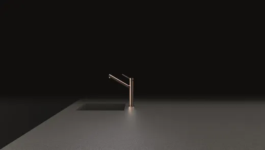 SCHOCK Kchenarmatur Dion Copper Einhebelmischer Oberflche: Kupferfarben mit Festauslauf 120 schwenkbarer Auslauf