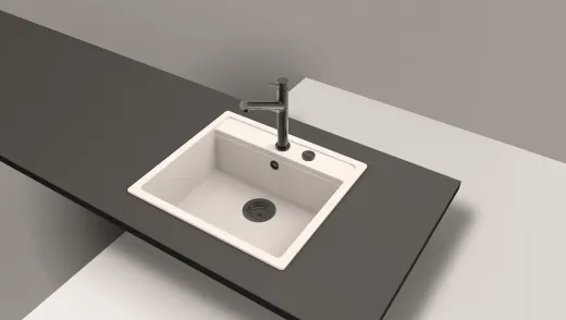 SCHOCK Kchenarmatur Dion Gunmetal Einhebelmischer Oberflche: Schwarz glnzend mit Festauslauf 120 schwenkbarer Auslauf