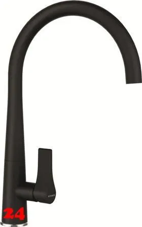 SCHOCK Kchenarmatur Gota Schwarz Einhebelmischer mit Festauslauf 360 schwenkbarer Auslauf