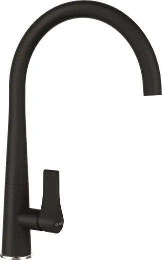SCHOCK Kchenarmatur Gota Schwarz Einhebelmischer mit Festauslauf 360 schwenkbarer Auslauf