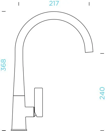 SCHOCK Kchenarmatur Gota Schwarz Einhebelmischer mit Festauslauf 360 schwenkbarer Auslauf