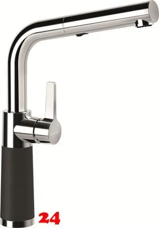 SCHOCK Kchenarmatur SC-540 Cristalite Basic Line Einhebelmischer Zugauslauf 120 schwenkbarer Auslauf mit Materialhlse und Schlauchbrause